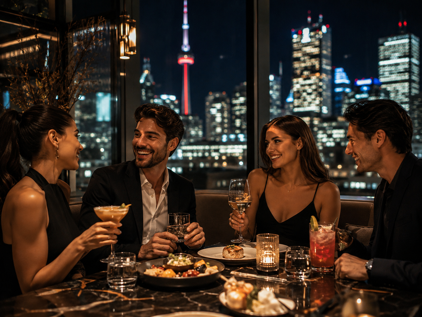 Stylish restaurant and cocktail bar with Toronto skyline views